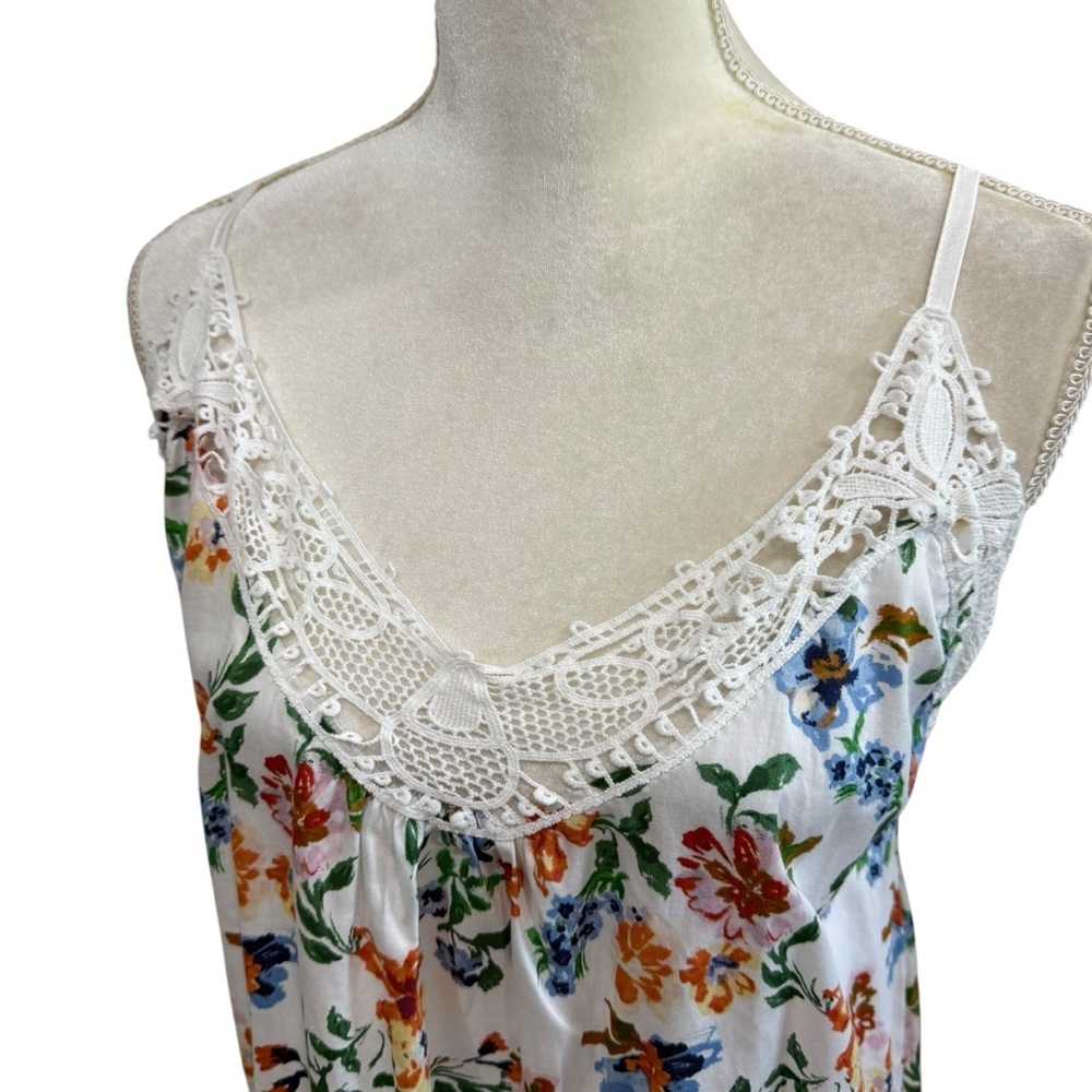 Papinelle Harper Lace Front Cotton Nightie Nightgown White Floral NWT $89 - Picture 3 of 16